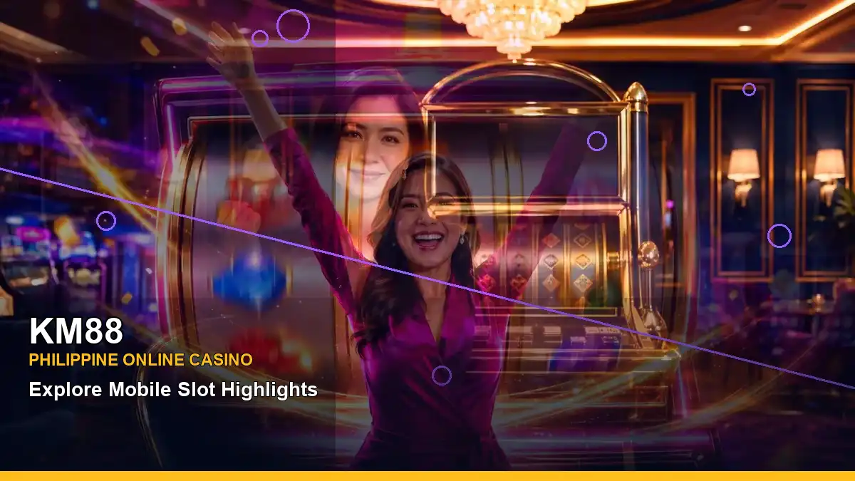 KM88 fantasy online slot games featuring an adult Filipina casino host with a right close-up composition — view 2