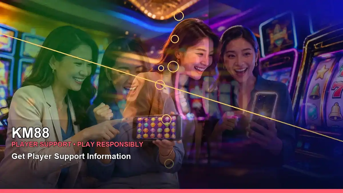 KM88 VIP casino rewards featuring an adult Filipina casino host with a right-diagonal composition