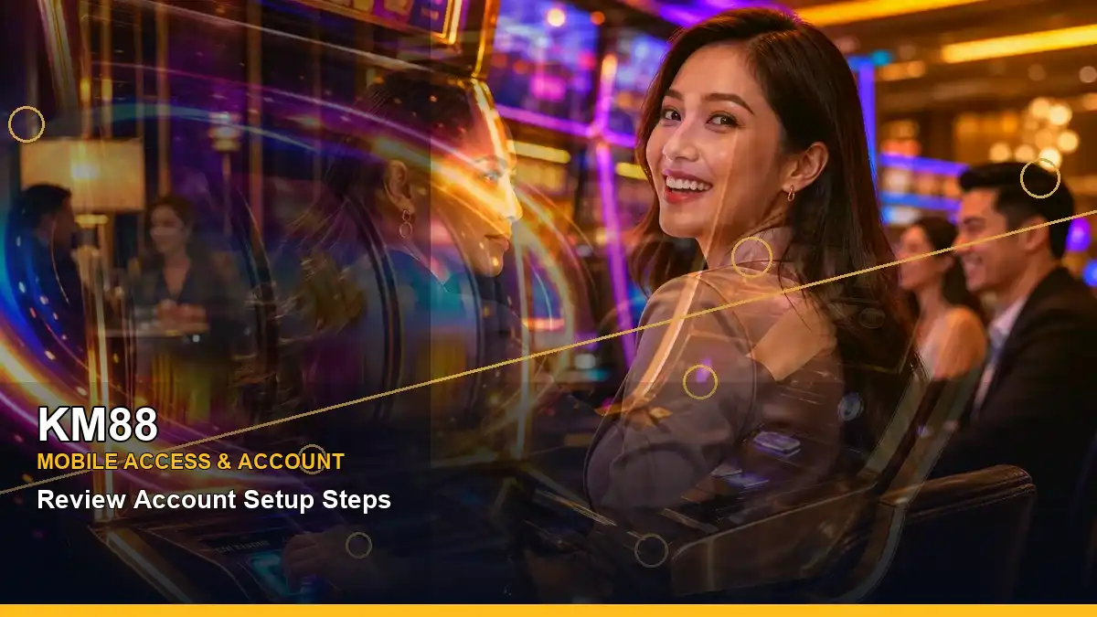 KM88 left-diagonal lounge VIP casino rewards highlighting mobile-friendly casino play