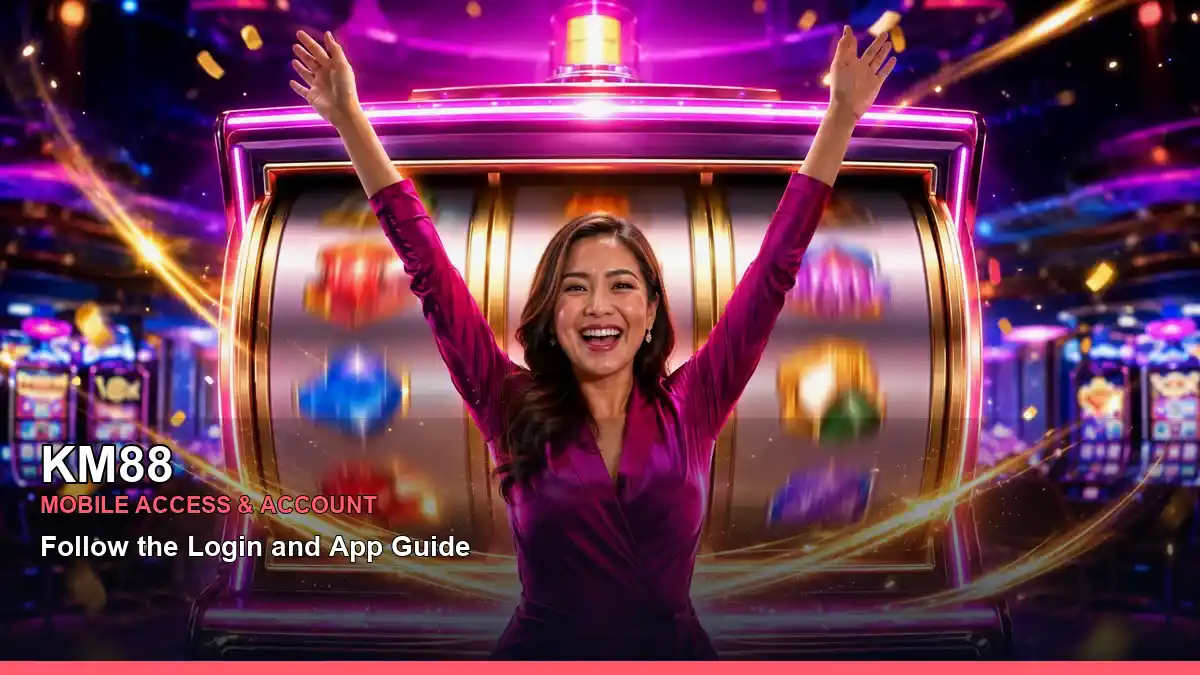 KM88 free spins slot games featuring an adult Filipina casino host with a radiant composition