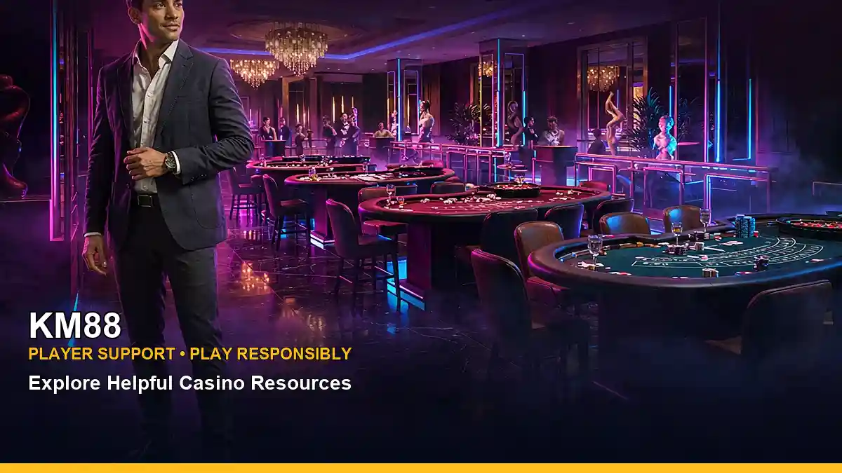 KM88 wide floor live casino table games highlighting mobile-friendly casino play